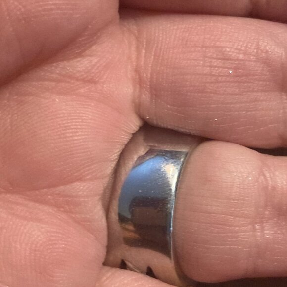 Vintage Unisex Silver and Smoky Quartz Ring Size 8 - Picture 2 of 3